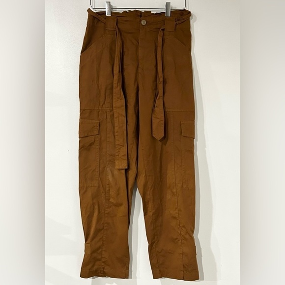 Alex Mill Expedition Cargo Washed Twill Ankle Belted Pants Russet Brown 4 - Picture 4 of 8